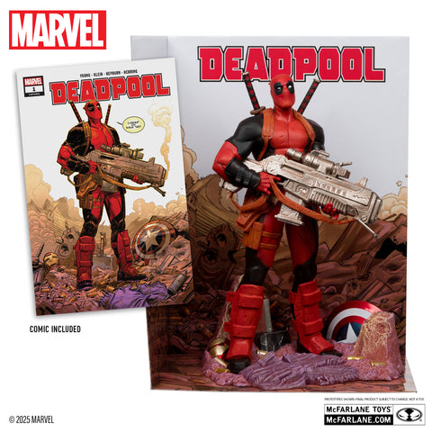 DEADPOOL 1:6TH SCALE COLLECTIBLE WITH SCENE & COMIC (DEADPOOL #1)