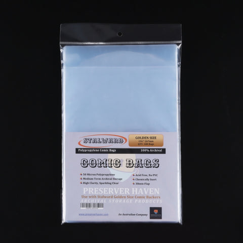 Stalward Standard Comic Book Bags – Golden