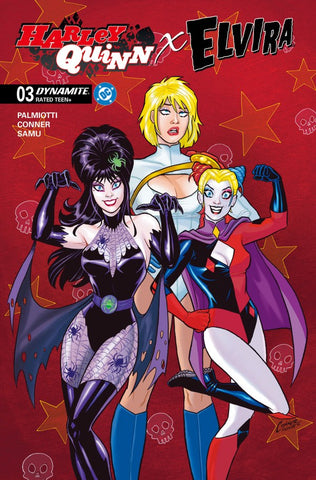 HARLEY QUINN X ELVIRA #3 : Amanda Conner Red Cover A (2025)