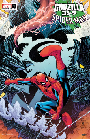 Godzilla vs Spider-man #1 (Nick Bradshaw Venomized Godzilla cover H) (2025)